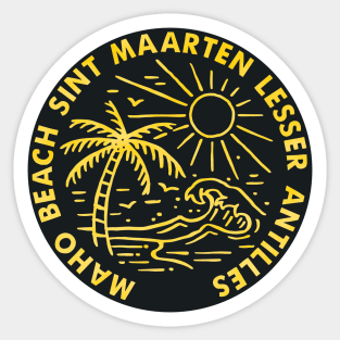 Maho Beach Sint Maarteen Lesser Antilles Saint Martin Sticker